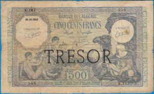 500 francs Algérie type 1943