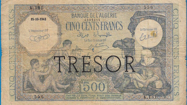 500 francs Algérie type 1943