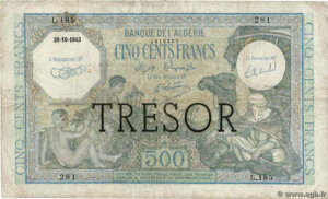 500 francs Algérie type 1943