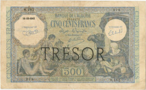 500 francs Algérie type 1943