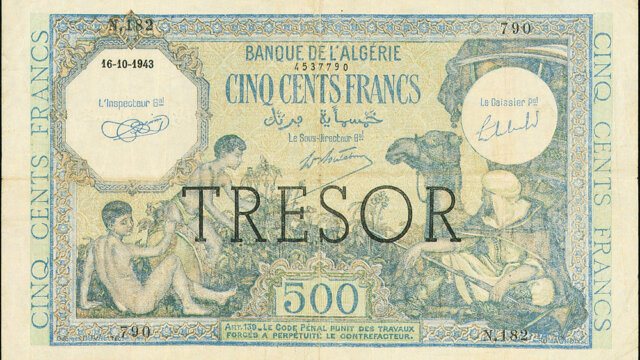 500 francs Algérie type 1943