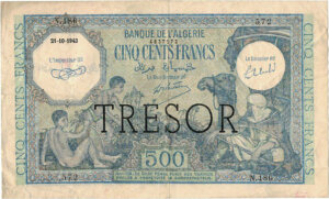 500 francs Algérie type 1943