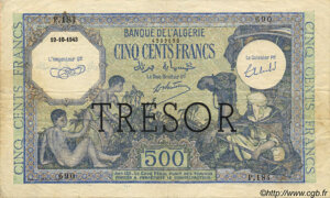 500 francs Algérie type 1943