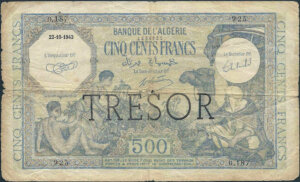 500 francs Algérie type 1943