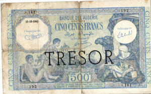 500 francs Algérie type 1943