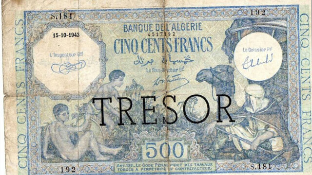 500 francs Algérie type 1943