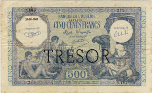 500 francs Algérie type 1943