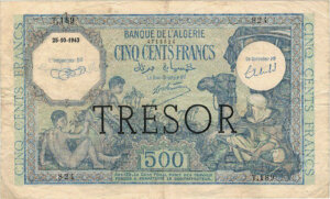 500 francs Algérie type 1943