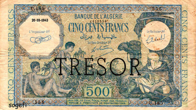 500 francs Algérie type 1943