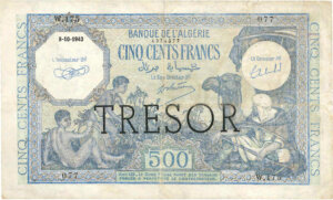 500 francs Algérie type 1943