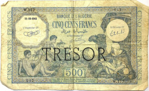 500 francs Algérie type 1943