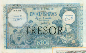 500 francs Algérie type 1943