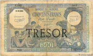 500 francs Algérie type 1943