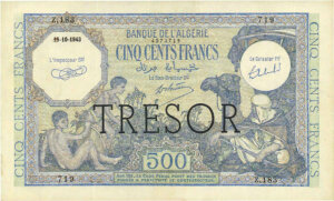 500 francs Algérie type 1943