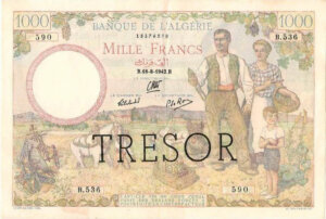 1000 francs Algérie type 1943