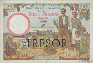 1000 francs Algérie type 1943