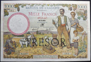 1000 francs Algérie type 1943