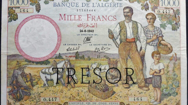 1000 francs Algérie type 1943