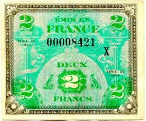 2 francs Drapeau type 1944