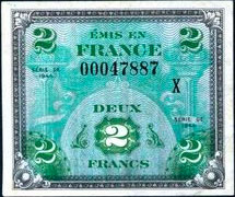 2 francs Drapeau type 1944