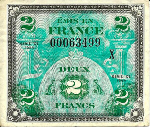 2 francs Drapeau type 1944