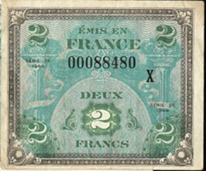 2 francs Drapeau type 1944