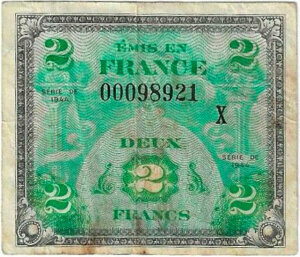 2 francs Drapeau type 1944