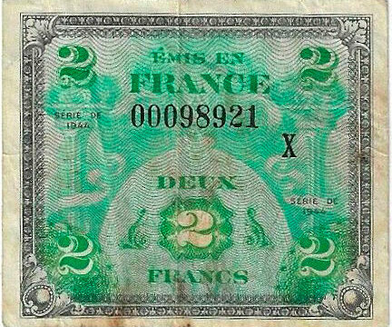 2 francs Drapeau type 1944