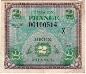 2 francs Drapeau type 1944