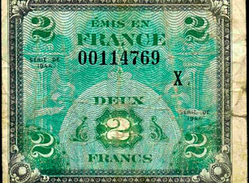 2 francs Drapeau type 1944