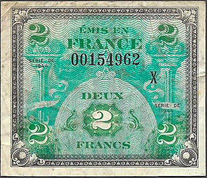 2 francs Drapeau type 1944