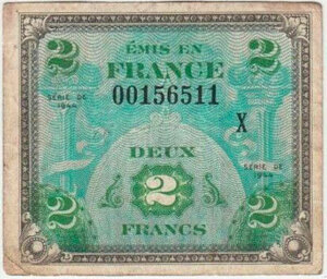 2 francs Drapeau type 1944