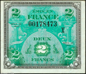 2 francs Drapeau type 1944