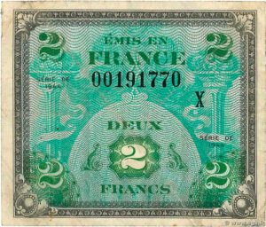 2 francs Drapeau type 1944