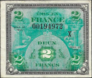 2 francs Drapeau type 1944