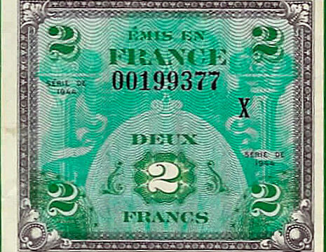 2 francs Drapeau type 1944