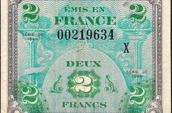 2 francs Drapeau type 1944