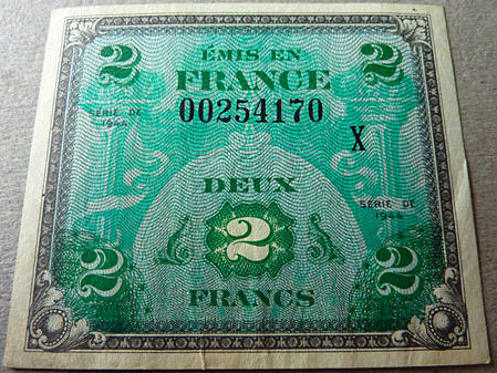 2 francs Drapeau type 1944