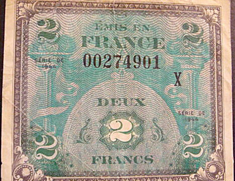 2 francs Drapeau type 1944