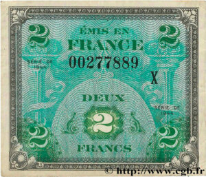 2 francs Drapeau type 1944