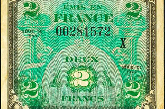 2 francs Drapeau type 1944