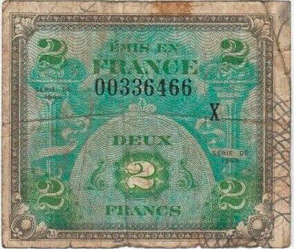 2 francs Drapeau type 1944