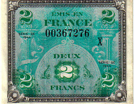 2 francs Drapeau type 1944