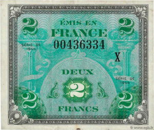 2 francs Drapeau type 1944