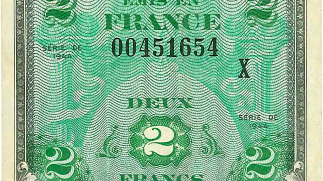 2 francs Drapeau type 1944