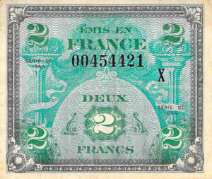 2 francs Drapeau type 1944