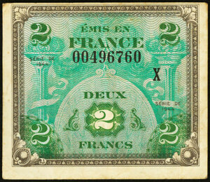 2 francs Drapeau type 1944