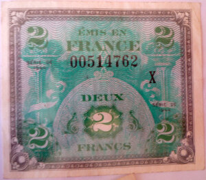 2 francs Drapeau type 1944