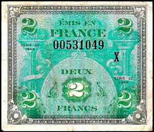 2 francs Drapeau type 1944