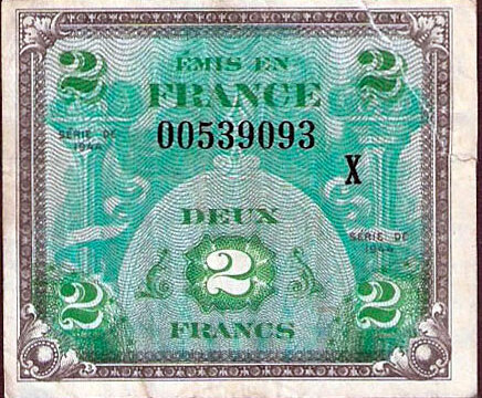 2 francs Drapeau type 1944